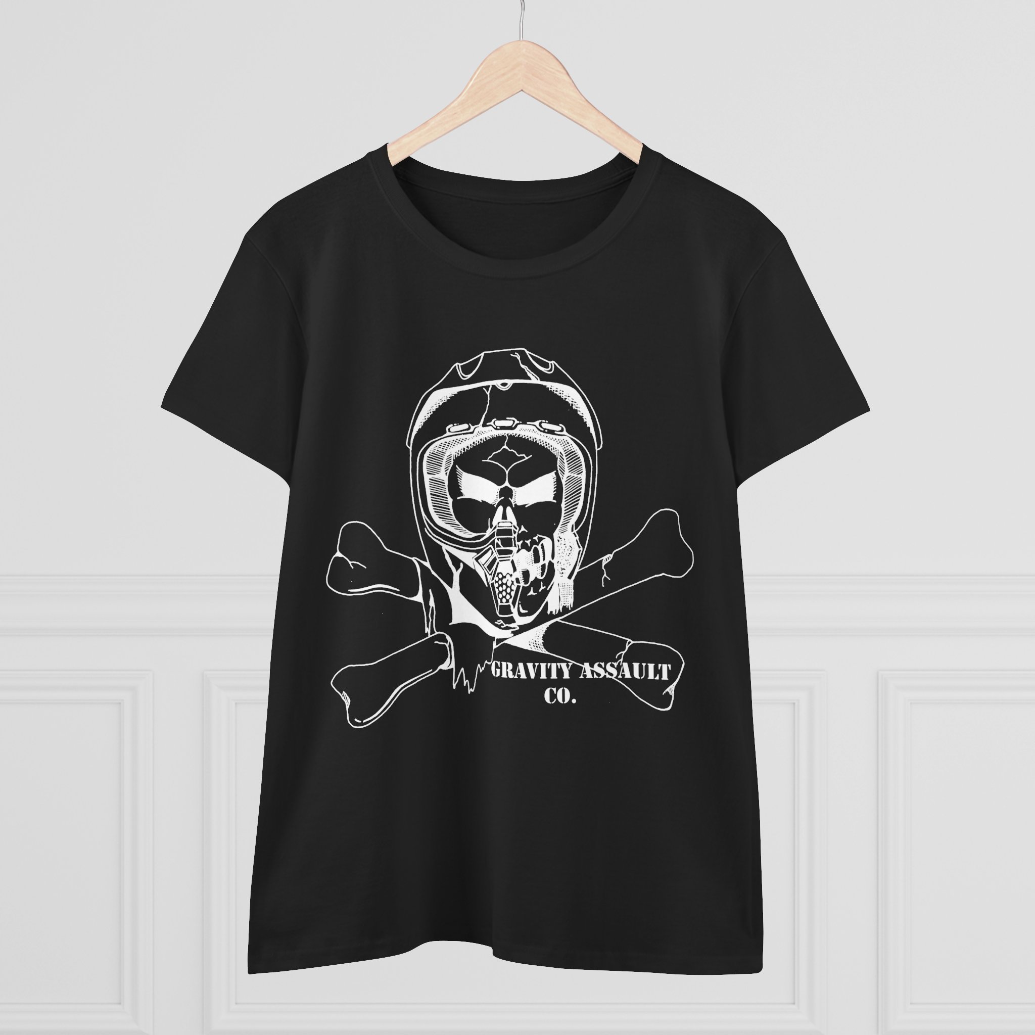 Skull Wht (Women's Midweight Cotton Tee) - Image 2