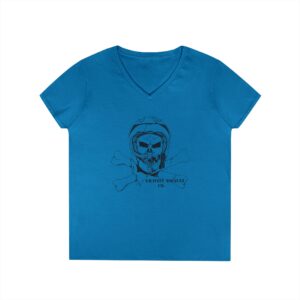 Skull Blk (Ladies' V-Neck T-Shirt)